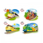  4 Jigsaw Puzzles - Funny Trains
