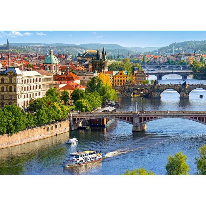 Puzzle Castorland-53087 View of Bridges in Prague