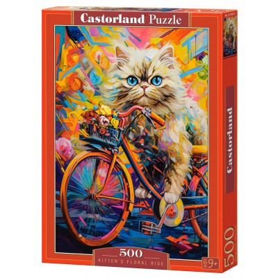 Puzzle Castorland-54015 Kitten's Floral Ride