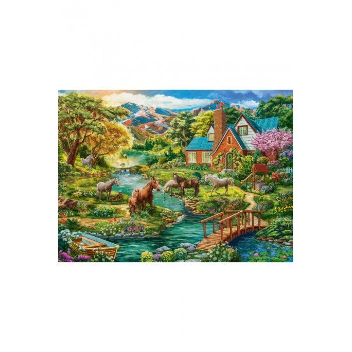 Puzzle   Idyllic House with Horses