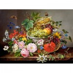 Puzzle   Still Life with Flowers and Fruit Basket