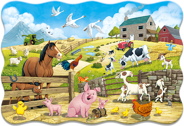 Farm Animals Jigsaw Puzzles in a Box