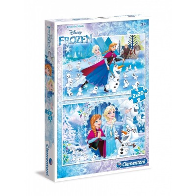Clementoni-07030 2 Jigsaw Puzzles - Frozen