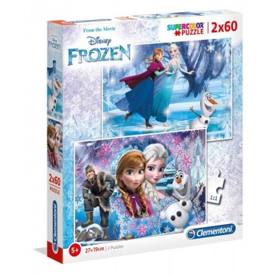 Clementoni-07119 2 Jigsaw Puzzles - Frozen