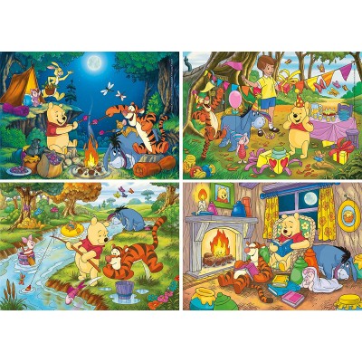 Clementoni-07618 4 Puzzles - Winnie The Pooh (2x20, 2x60 Pieces)