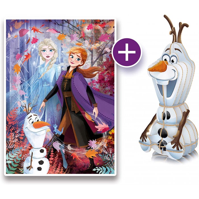 Clementoni-20170 Frozen 2 - Puzzle + 3D-Model