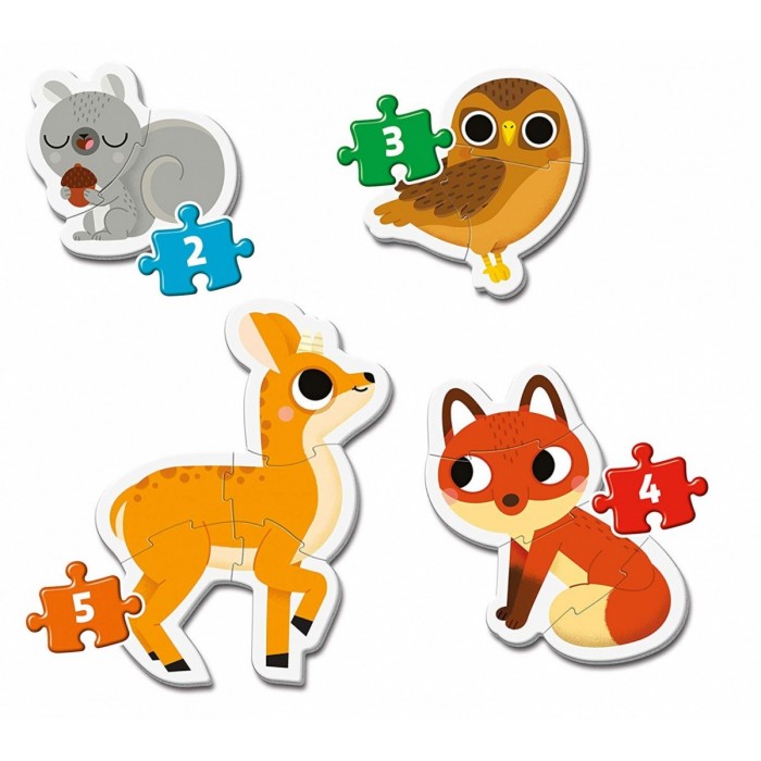 Clementoni-20814 My First Puzzle - Forest Animals (4 Puzzles)