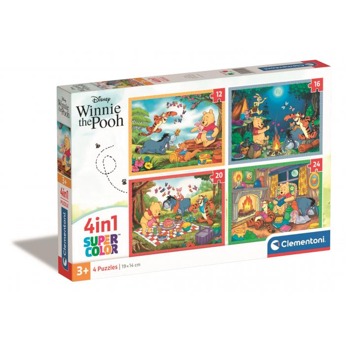 Clementoni-21514 4 Puzzles - Winnie the Pooh