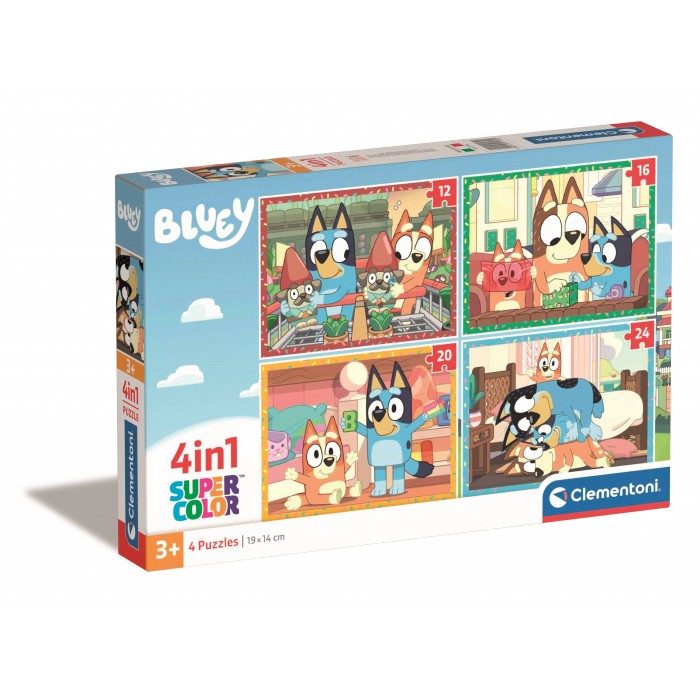  Clementoni-21530 Puzzle 4 in 1 - Bluey