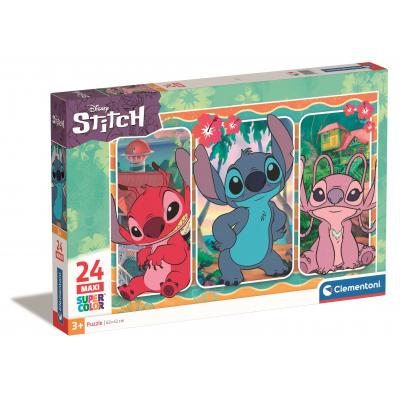 Puzzle Clementoni-24029 24 Maxi Super Color - Stitch