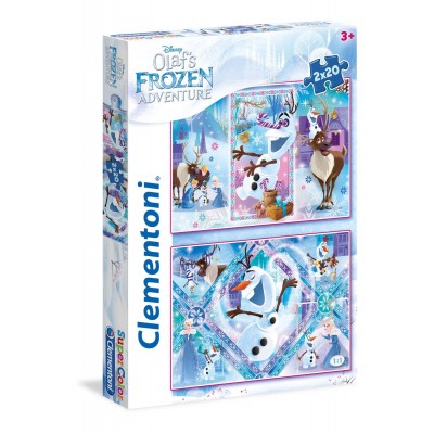 Clementoni-24752 2 Jigsaw Puzzles - Frozen