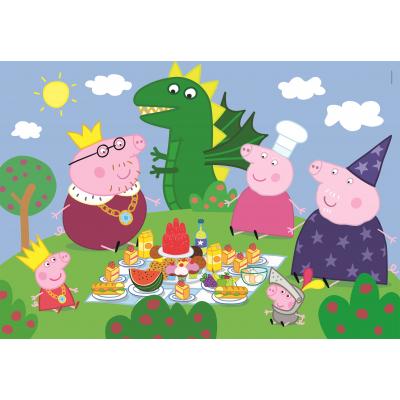 Clementoni-24778 2 puzzles - Peppa Pig Supercolor Pig