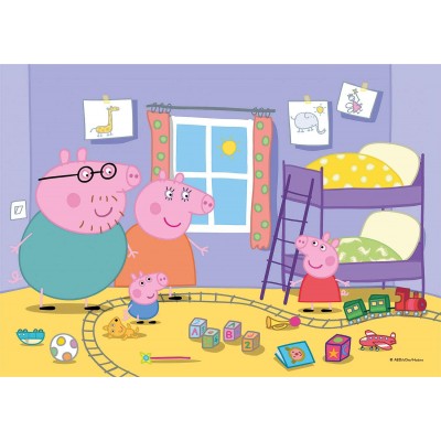 Clementoni-24778 2 puzzles - Peppa Pig Supercolor Pig