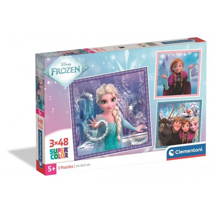  Clementoni-25021 3 Puzzles - Frozen