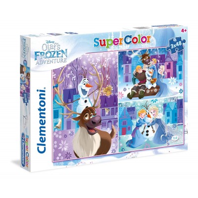 Clementoni-25228 3 Puzzles - Frozen