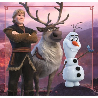 Clementoni-25306 3 Puzzles - Frozen