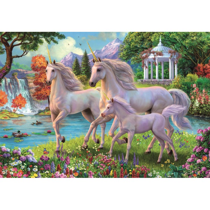 Puzzle  Clementoni-29794 XXL Pieces - Licornes et cascade