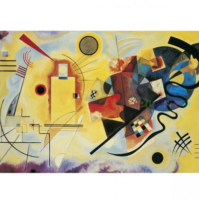 Clementoni-39195 Jigsaw Puzzle - 1000 Pieces - Kandinsky : Yellow - Red - Blue