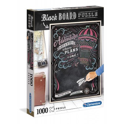 Clementoni-39478 Black Board Puzzle - Travel