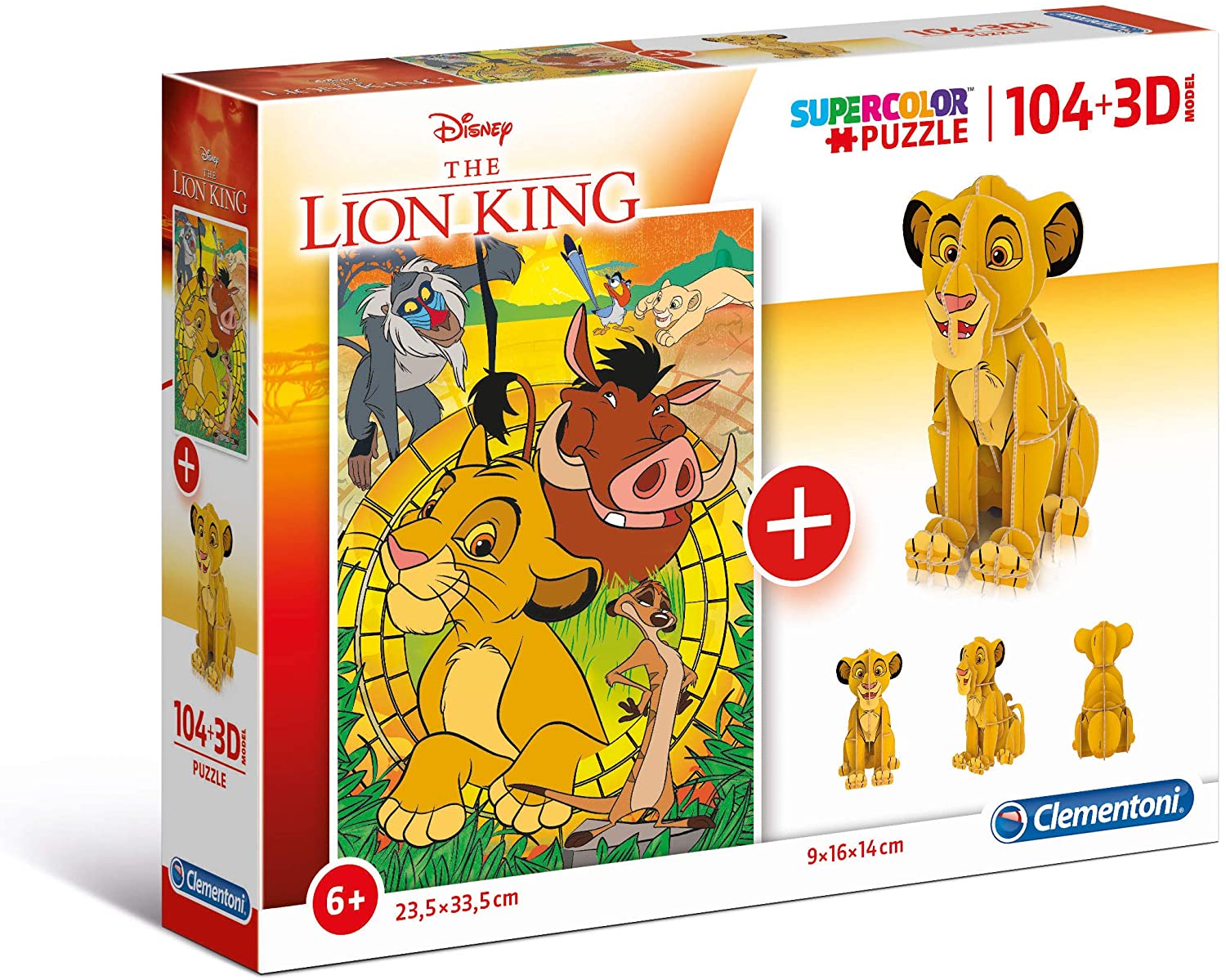 The Lion King (Puzzle + 3D Model) Clementoni-20158 104 pieces