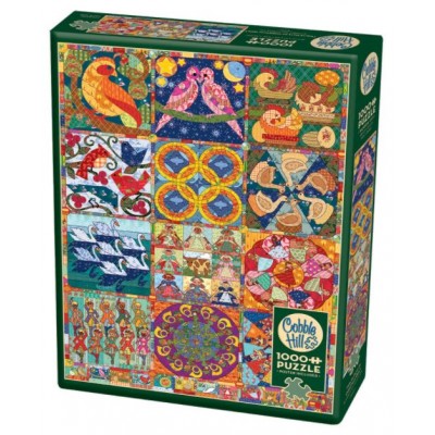 Puzzle Cobble-Hill-40049 Twelve Days of Christmas Quilt