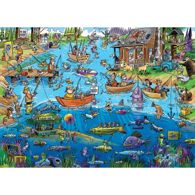 Puzzle Cobble-Hill-44503 DoodleTown: Gone Fishing