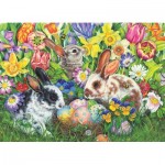 Puzzle  Cobble-Hill-47009 Easter Bunnies