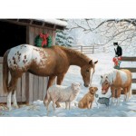 Puzzle  Cobble-Hill-47027 XXL Pieces - Familly - Winter Barnyard