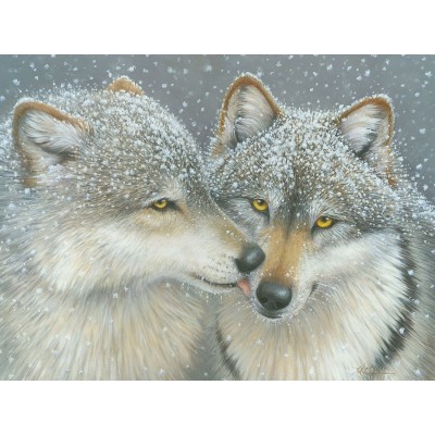 Puzzle Cobble-Hill-52087 XXL Jigsaw Pieces - Kathy Goff - Wolf Kiss