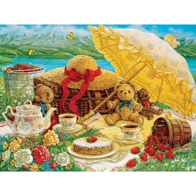 Puzzle Cobble-Hill-52089 XXL Jigsaw Pieces - Janet Kruskamp - Teddy Bear Picnic