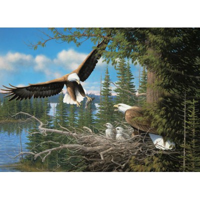 Puzzle Cobble-Hill-80070 Michael Sieve : Nesting Eagles