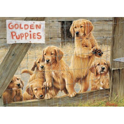 Puzzle Cobble-Hill-85019 XXL Pieces - Golden Puppies