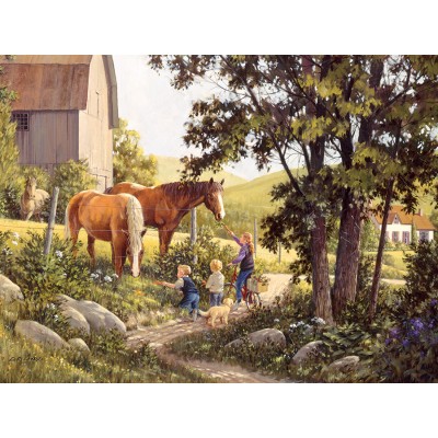 Puzzle Cobble-Hill-85038 XXL Pieces - Summer Horses