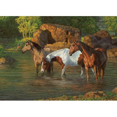 Puzzle Cobble-Hill-85051 XXL Pieces - Horse Pond