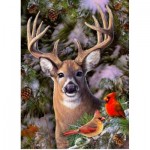 Puzzle   XXL Pieces - One Deer Two Cardinals