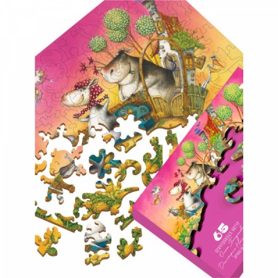 HCM-Kinzel-69167 Wooden Jigsaw Puzzle - Flying Cows