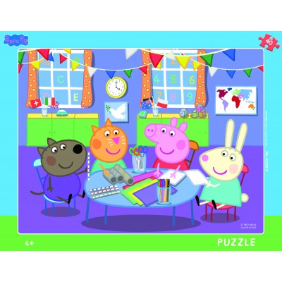 Dino-32220 Frame Puzzle - Peppa Pig in Kindergarten