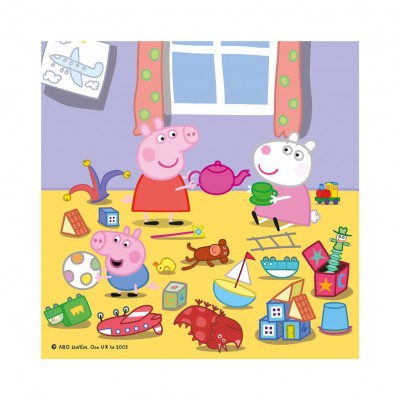 Dino-33535 3 Puzzles - Peppa Pig on Holidays