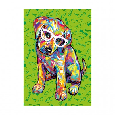 Puzzle Dino-47220 XXL Pieces - Puppy with Glasses