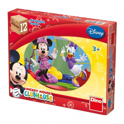 Dino-64117 Wooden Cube Puzzle - Mickey