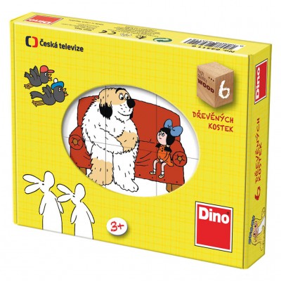 Dino-64311 Wooden Cube Puzzle - Tales