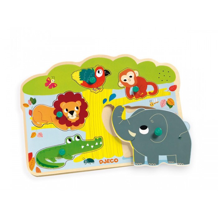  Djeco-01708 Wooden and Musical Puzzle - Baobab