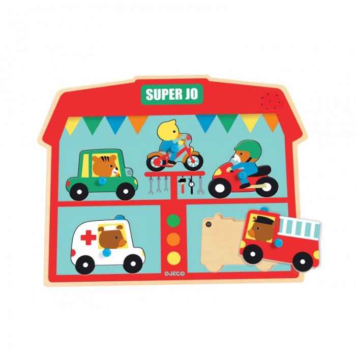 Djeco-01709 Wooden and Musical Puzzle - Super Jo