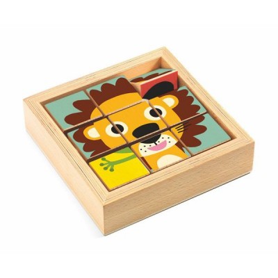 Djeco-01953 Wooden Jigsaw Puzzle - Tournanimo