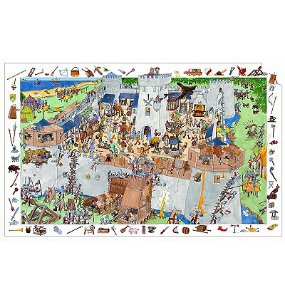 Djeco-07503 Observation Puzzle - Fortified Castle