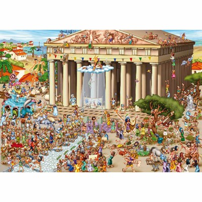 DToys-70883 Jigsaw Puzzle - 1000 Pieces - Cartoon Collection : Acropolis