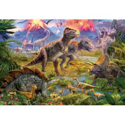 Puzzle Educa-15969 Meeting of dinosaurs