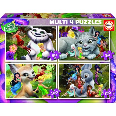 Educa-16350 4 Jigsaw Puzzles - Disney Fairies