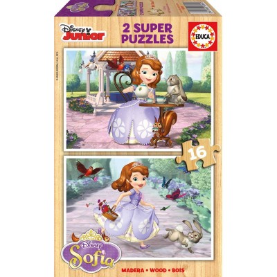 Educa-16369 2 Wooden Jigsaw Puzzles - Sofia the First