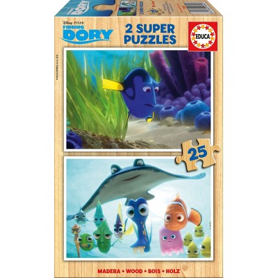 Educa-16694 2 Wooden Jigsaw Puzzles - Finding Dory